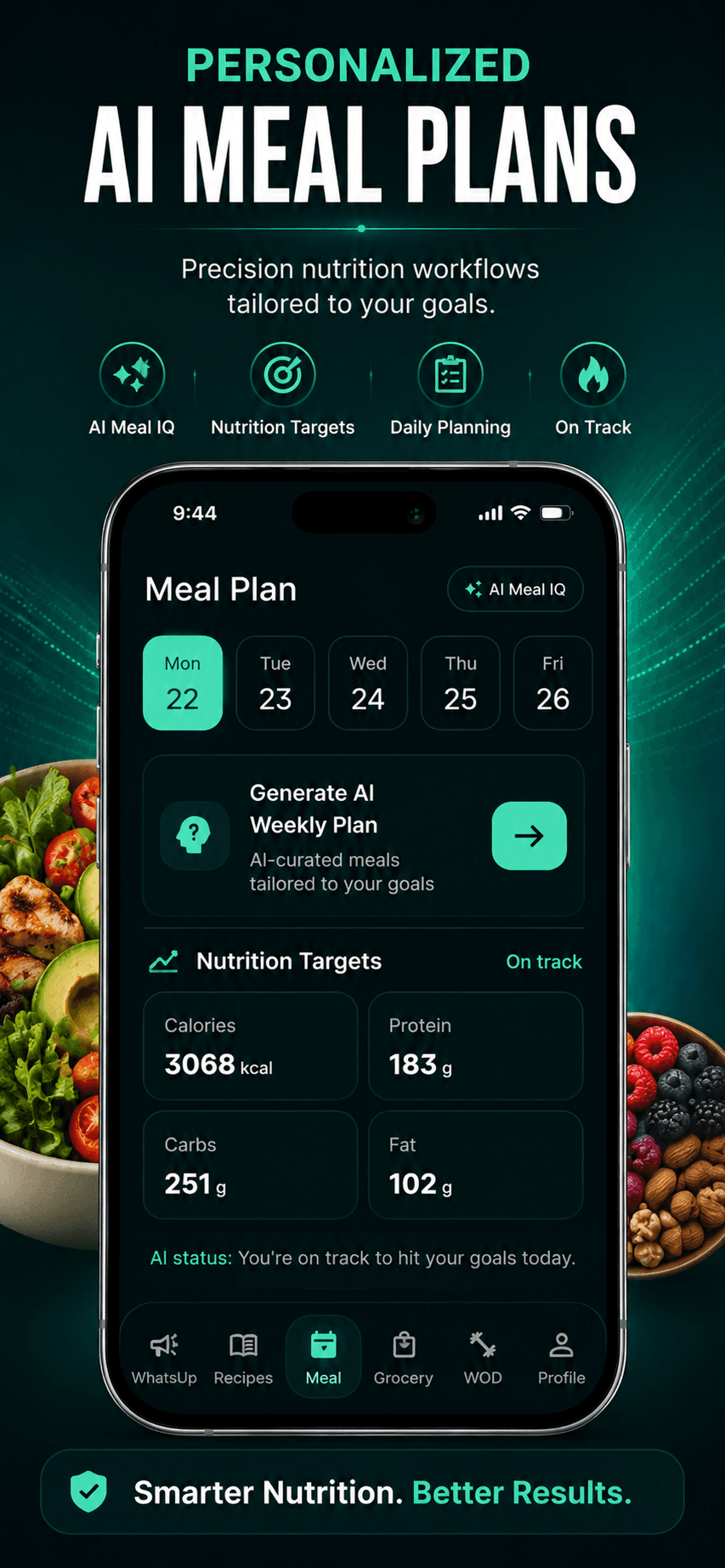 PAi adaptive meal planning mobile experience